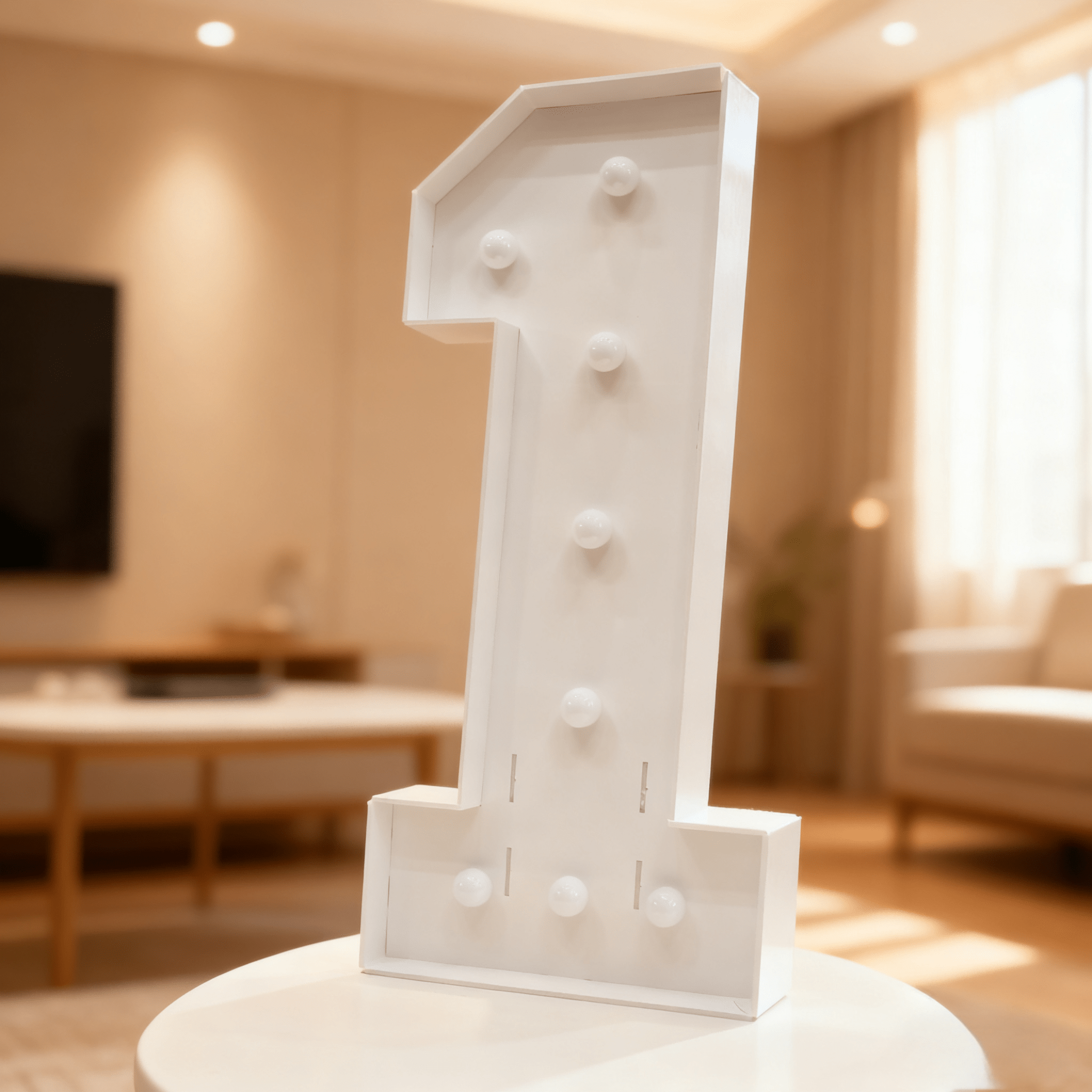 TEMU 1pc 3ft/91.5cm/36inch Decorative Sign Plaque Light Marquee Frame With Cool White Lights Kt Board Number 0-9, Pre-cut Kt Board With Bracket Party