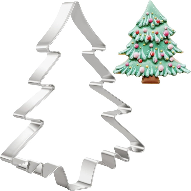 

1pc, Christmas Tree Cookie Cutter, Stainless Steel Pastry Cutter, Biscuit Molds, Baking Tools, Kitchen Accessories