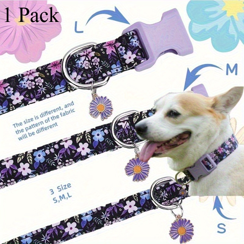 Martingale Hundehalsband Mit Schnellverschluss – Für Kleine, Mittlere & Große Hunde – Blaue Blumen, Größe M