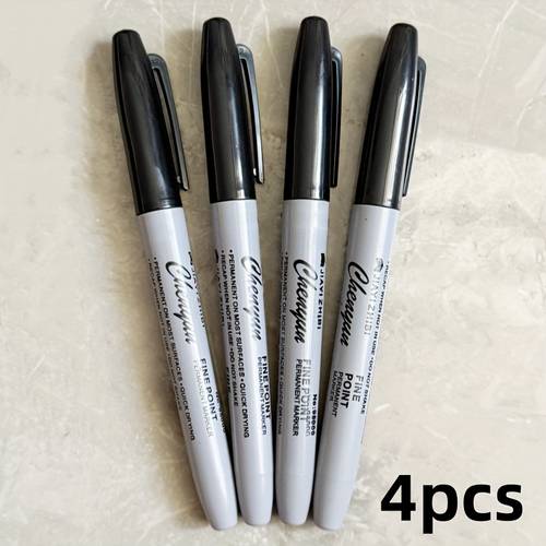 2 4pcs fine tip permanent markers quick drying waterproof 1mm fine tip smooth writing no black ink for art labeling ideal for professionals students gift wrapping durable permanent marker pens school supplies ink office workers black ink ballpoint pen black ink pen fine pen mm fine point marker fine tip permanent marker black permanent marker school stationery pens stationery school