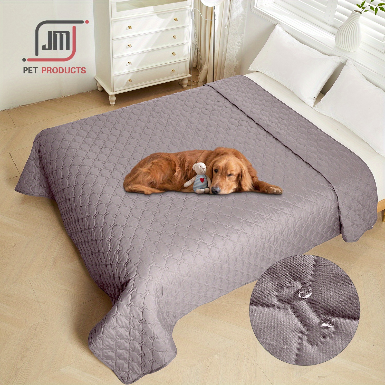 TEMU [jm] 82*102in, Suitable For Large Pets, Bone Pattern High Quality Pet Mat, Dog Anti-urine Mattress, Cat Non-slip Sofa Cushion, Pet Outdoor Rest