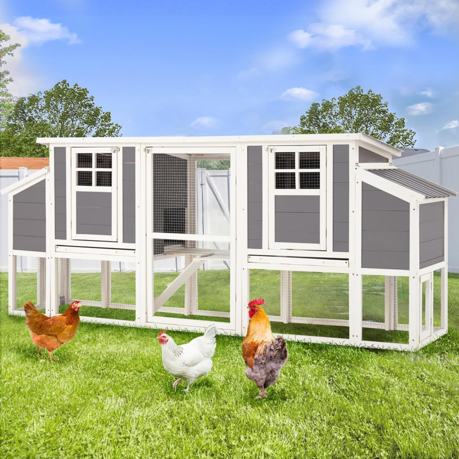 TEMU 98" Large Chicken Coop For 6-8 Chickens | Wooden Chicken Hutch With Nesting Boxes, Outdoor Chicken Cage By Yodolla
