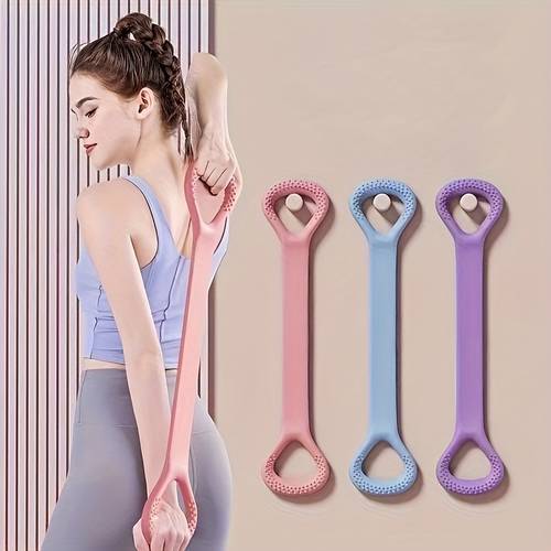 1 2 3pcs with 2 clip holes silicone yoga bands rope beautiful back fitness elastic rope suitable for back waist arm exercises suitable for home gym outdoor exercises