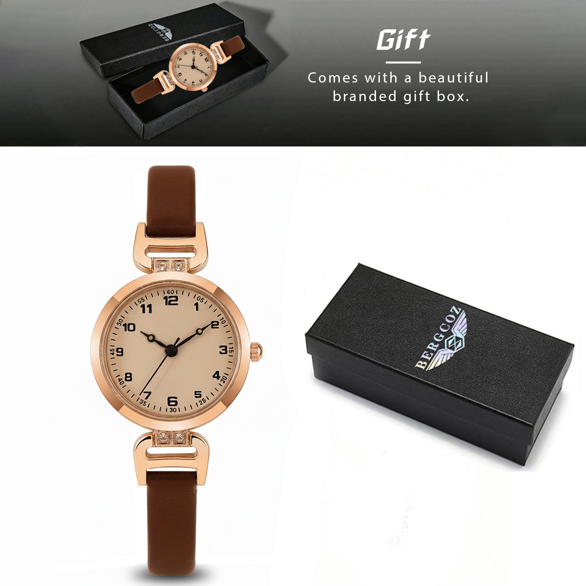 Image of 1pc/set New Elegant Cute Casual Women's Quartz Watch - Exquisite Gift Box Packaging - Suitable For Gifting