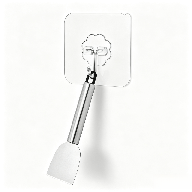 TEMU 2pcs Stainless Steel Cleaning Scraper Set(1 Stainless Steel Scraper And 1 Hook), Durable Household Cleaning Tool For Removing Sticky Residues,