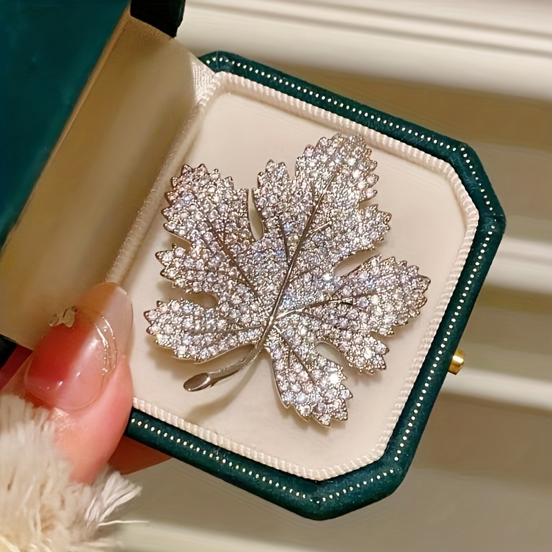 Elegant Maple Leaf Brooch for Suits & Evening Dresses