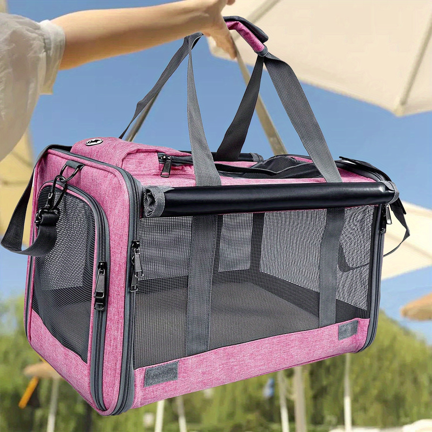 TEMU Dog And , Large-capacity Dog Aviation Cases, Portable And Folding Pet Bags, And Cat Pet Supplies