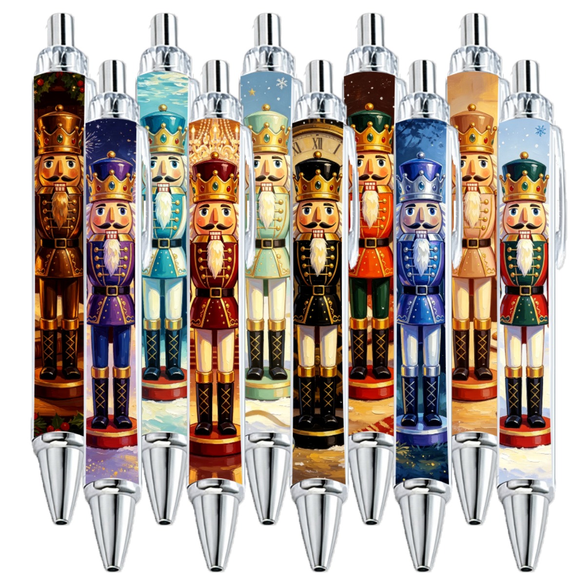 TEMU 10pcs Classic Nutcracker Soldier, For , Creative Gift Pens, Stylish Signature Pens