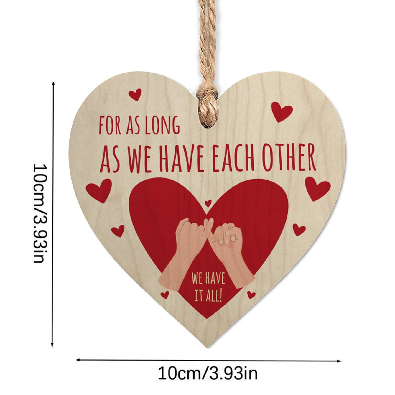 

1pc Valentine's Day Gift, Wooden Love Pendant Plaque With Rope, Manufactured Wood, No Electricity Needed, Special Sign Of For Wife, Home Decor