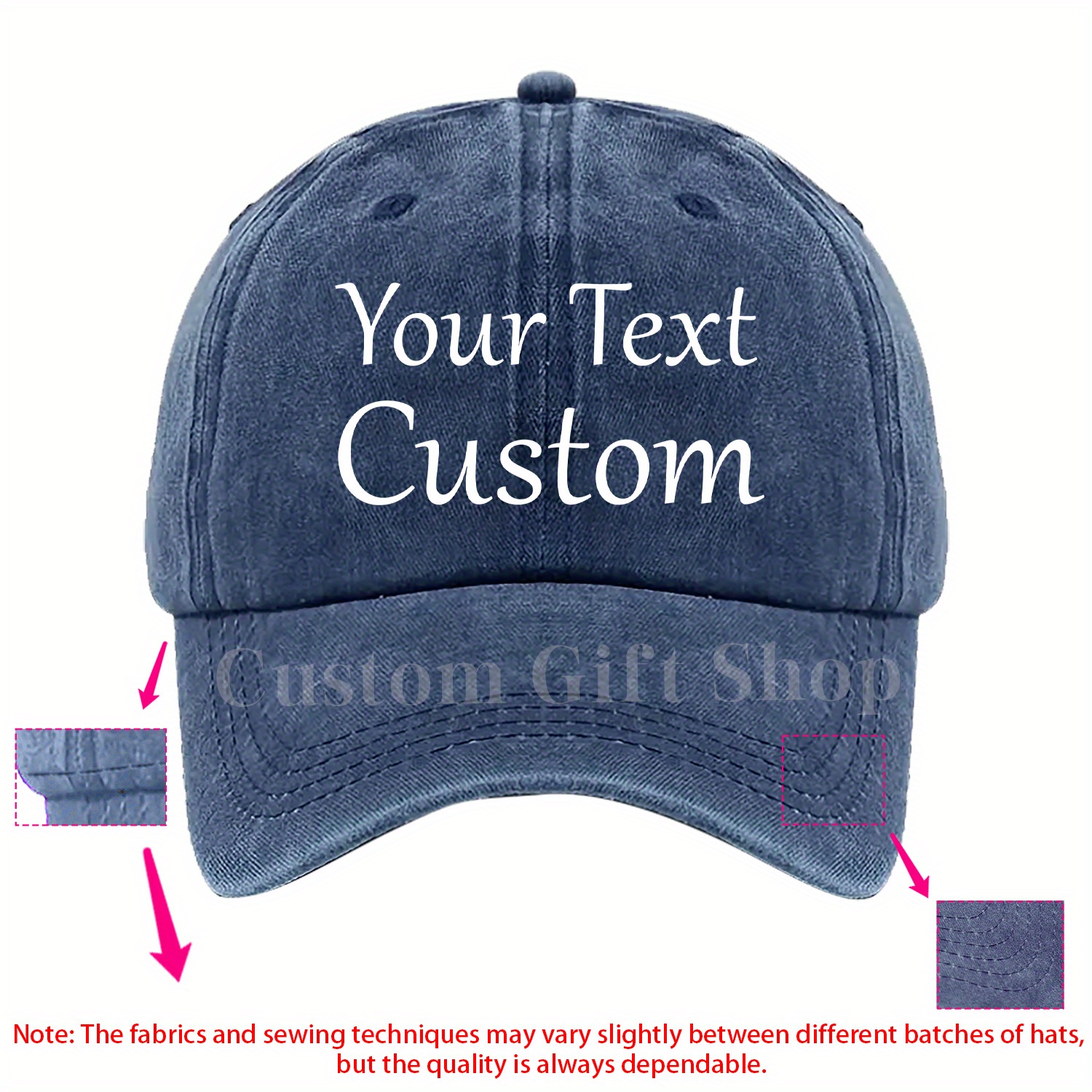 TEMU Adjustable Custom Text Baseball Cap, Multiple Colors , Suitable For Men And Women