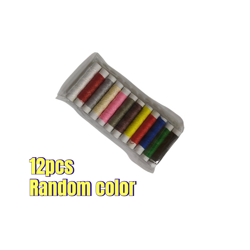 TEMU 12pcs Colorful Random Sewing Thread Set | Bright And Durable Polyester Thread For Sewing Enthusiasts And Beginners | 402 Multifunctional Cable |