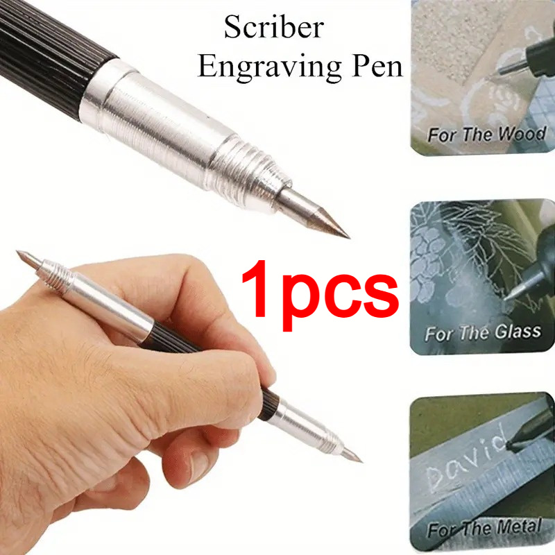 

1pc Precision Carbide Engraving Pen, Manual Tool, Aluminum Alloy Body, For Diy Glass, Ceramic & Metal Engraving, With No Battery Required