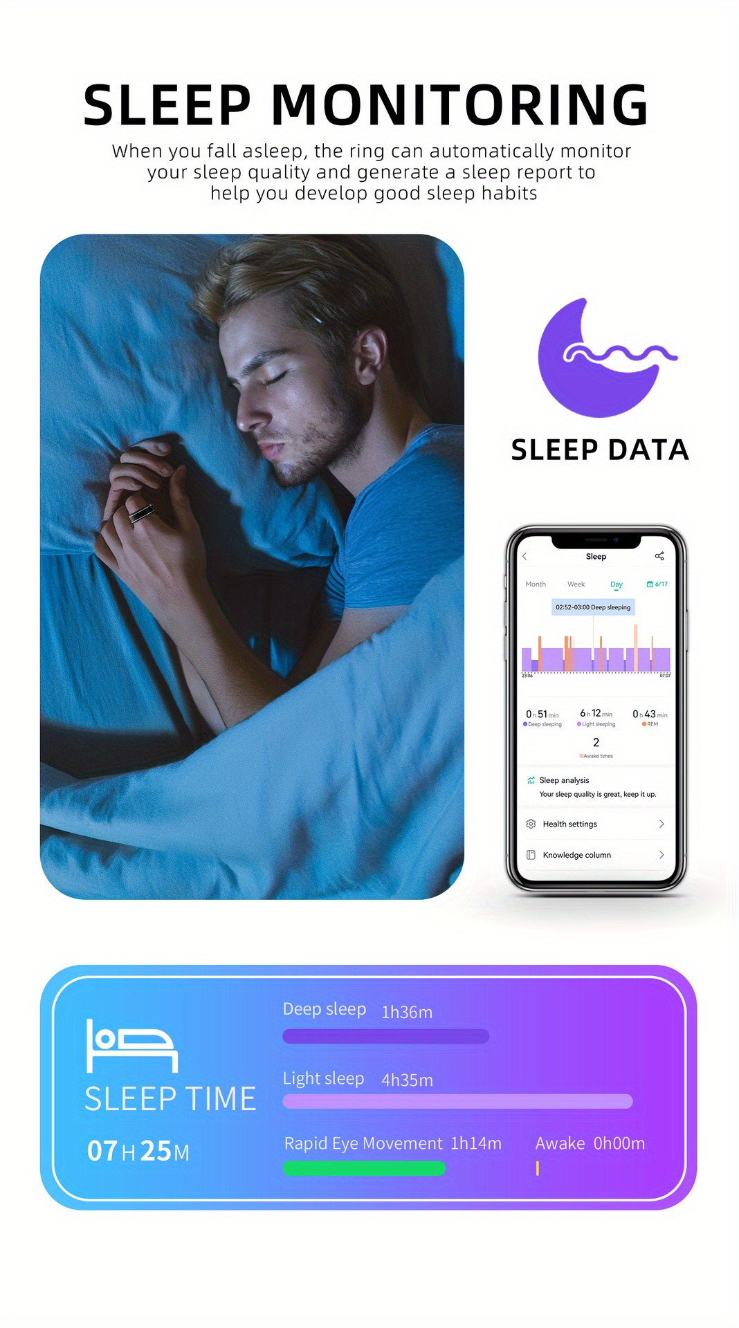R10m Intelligent Ring, Stainless Steel Silvery, Fitness Tracker, Pedometer, Sleep Tracking, Exercise Monitoring, Smart Photo, Compatible with iPhone Android, Ip68, USB Charging, Smart Alexa Gift for Women Men, Ideal for Travel, Everyday Use And Business