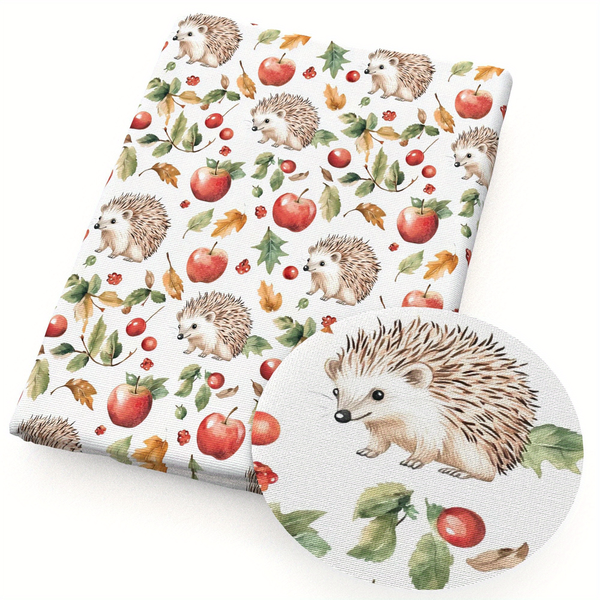 1pc Hedgehog Flower Series Pattern Quilting Fabric-57x19.68inch(145x50cm) Polyester Craft Fabrics Handmade Fabric Precut For Craft