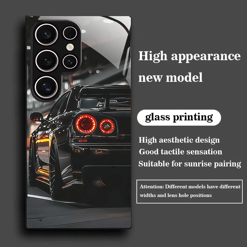 TEMU Coque de téléphone - Coque de téléphone Voiture de sport de en verre trempé pour Samsung S26Ultra, S26Plus, S26, S25FE, S25Ultra, S25PLUS, S25+,