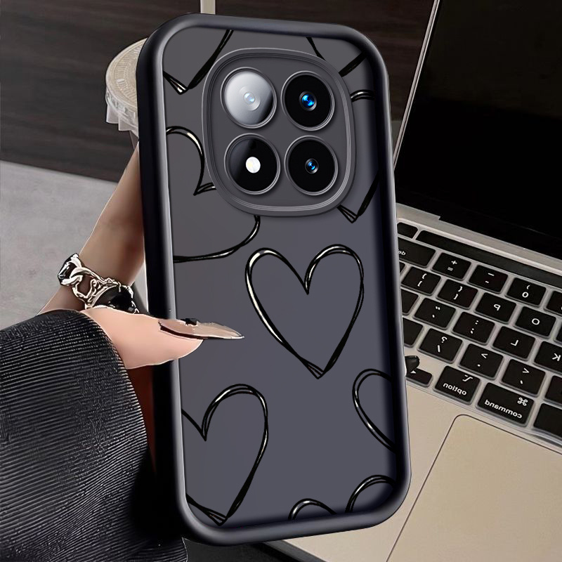TEMU Funda para teléfono: Compatible con Redmi Note14/14Pro/14Pro+/Note13/13Pro/13Pro+, funda anticaídas, minimalista con de líneas, fundas de pareja