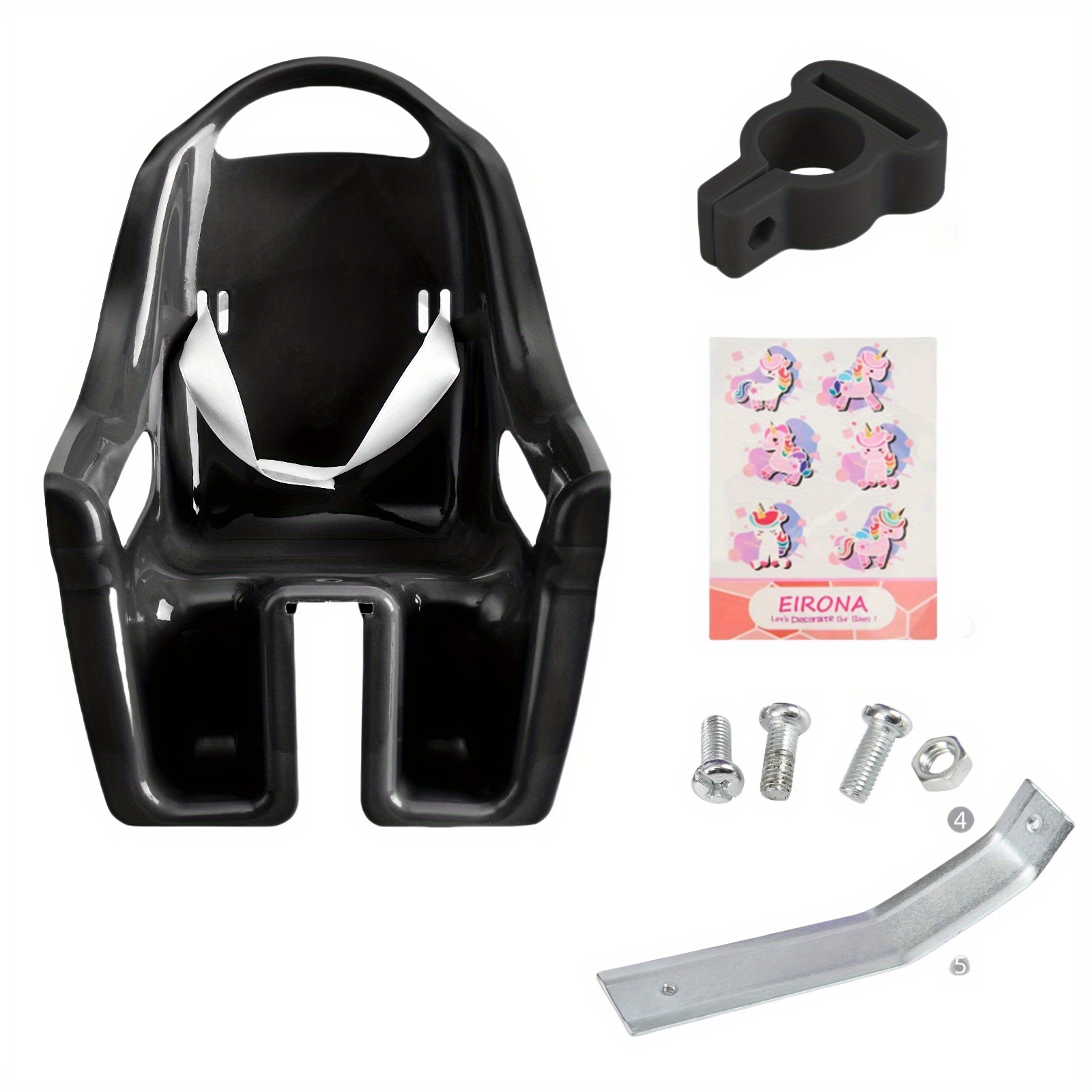 doll bike seat for   - adjustable   with breathable black plastic, secure straps & safety locking mechanism - 30.48/35.56/40.64/45.72/50.8   bicycle chair for toddlers learning to ride, bicycle accessories for toddlers, learning bike, locking mechanism seat, durable plastic seat 0