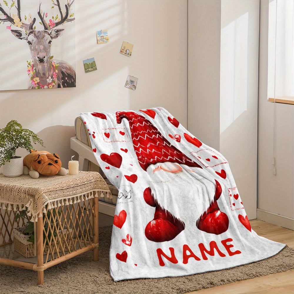 TEMU Coperta Personalizzata con Cappello Amore Nano - in Flanella per Arredamento Casa, Biancheria da Letto, Adatta per Divani, , Viaggi, Campeggio,
