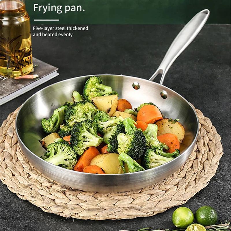 premium 304 stainless steel frying pan nonstick   cookware for gas induction stoves   steak more details 4