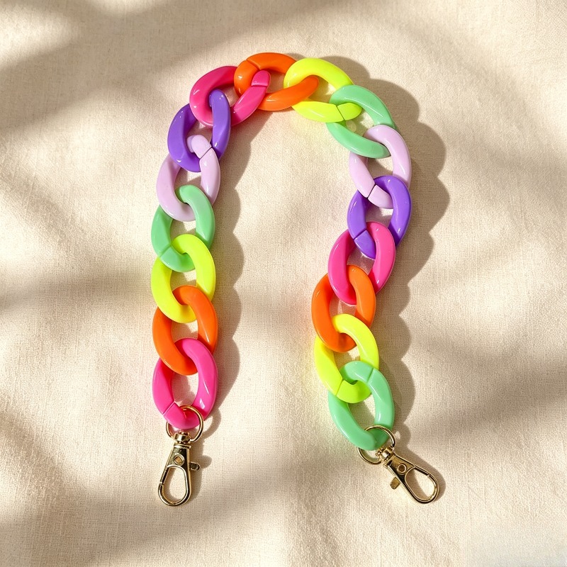 TEMU 1pc Creative Fashion Candy-colored Macaron Phone Lanyard, Thick Chain Strap For Diy Phone Case Decoration, Bag Decorative Chain, Anti-loss Wrist