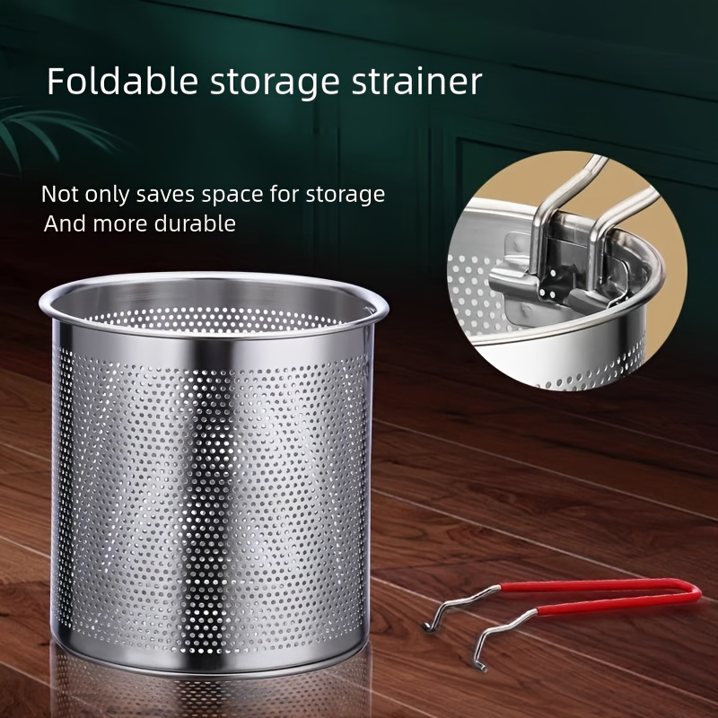 Freidora de acero inoxidable con cesta con filtro - Compacta y fácil de usar, perfecta para festividades como Navidad, Halloween, Día de San Valentín, etc. Ideal para papas fritas onduladas, papas fritas, pescado y pollo - Herramienta de cocina esencial para cocinar en casa