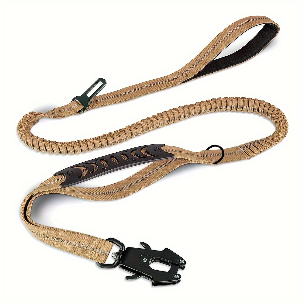 

1pc Heavy-duty Tactical Dog Leash With Padded Handle, No-pull Design, Safety , Reflective Stripes - Polyamide Material For Medium To Large Dogs