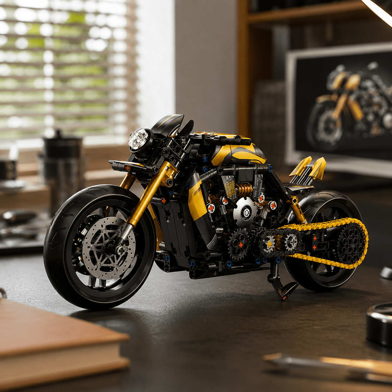 573pcs Motorcycle Detailed DIY Creative Building Blocks Toy Set