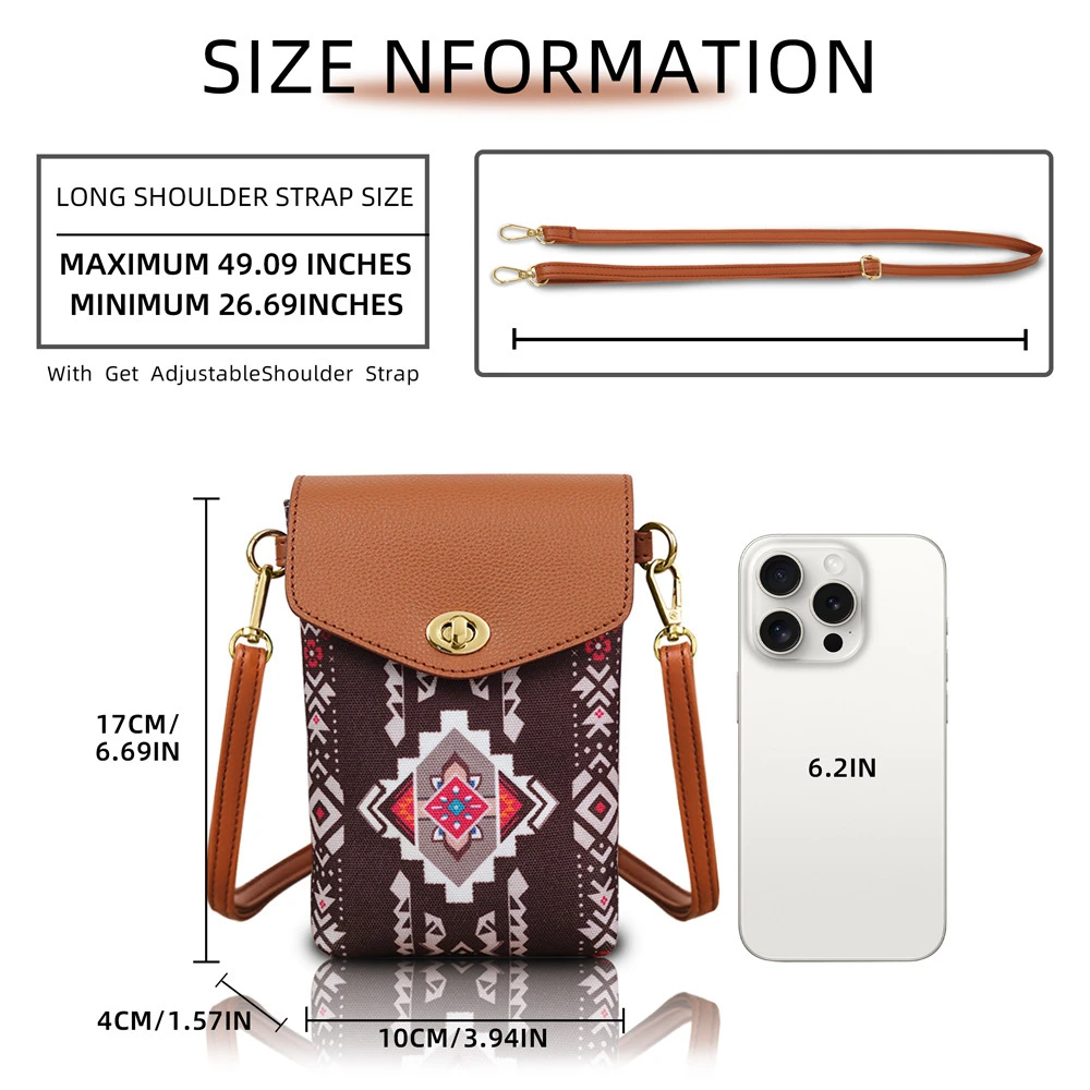 womens vintage crossbody bag bohemian crossbody bag womens small phone bag details 1