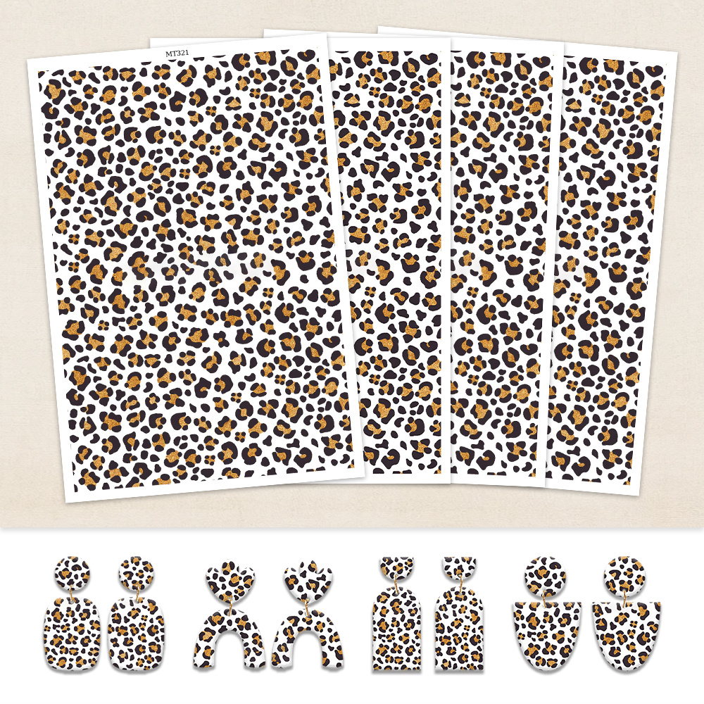 TEMU 4pcs Polymer Clay Transfer Paper, Black Print Design, Disposable Clay Hand Transfer Paper, Suitable For Making Earrings, Jewelry, And Handmade
