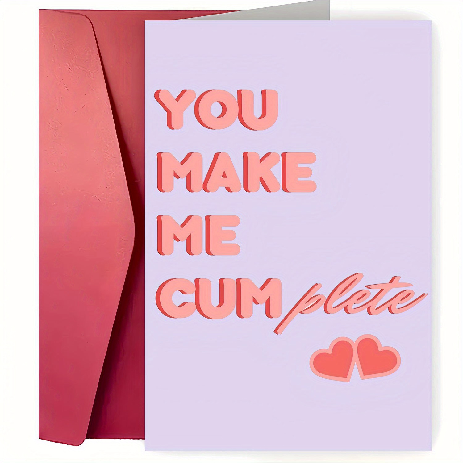 

1 Naughty & 's Day Card With Envelope - "you Cumplete" Design, , Ideal For , Anniversary Greeting Postcard