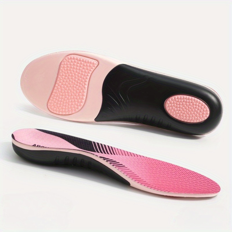 2pcs/1 Pair Women' Arch Support Insoles With U-shaped Heel Cushion, Shock-absorbing, Breathable & Durable For Sports Shoes And Casual Footwear