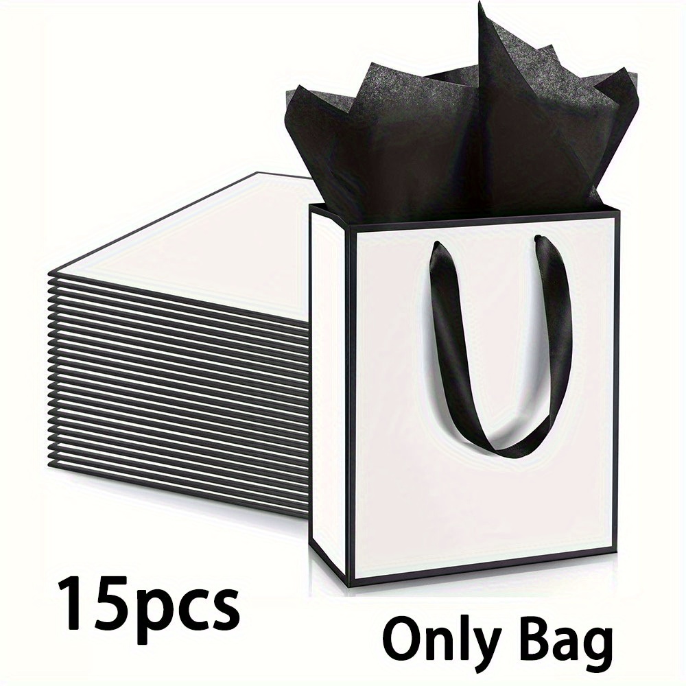 TEMU 15 sacs cadeaux avec poignée, sacs à friandises, sacs d'emballage cadeau pour mariage, sacs de remerciement pour la fête des mères, douche
