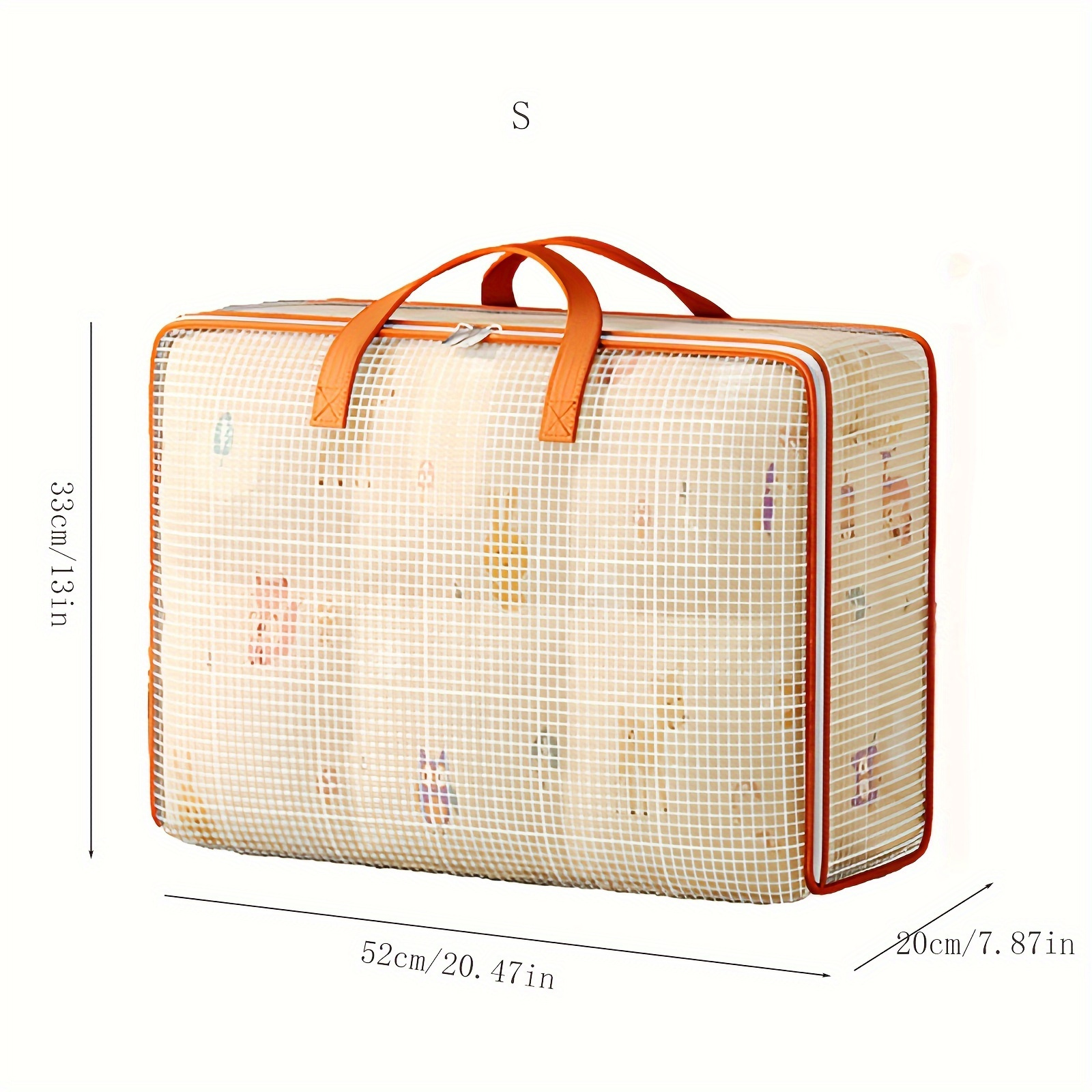 Image of Large Capacity Storage Bag - Transparent Pvc Mesh With Zipper, Suitable For Clothing, Blankets, And Luggage Organization, Blanket Storage, Clothing Storage, Diaper Storage