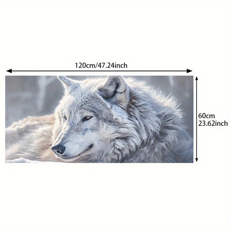 TEMU 1pc Wolf In Snow Canvas Art Print, 23.62x47.24 Inches - Modern Wall Decor For Living Room & Bedroom, High-, , Wolf Decor