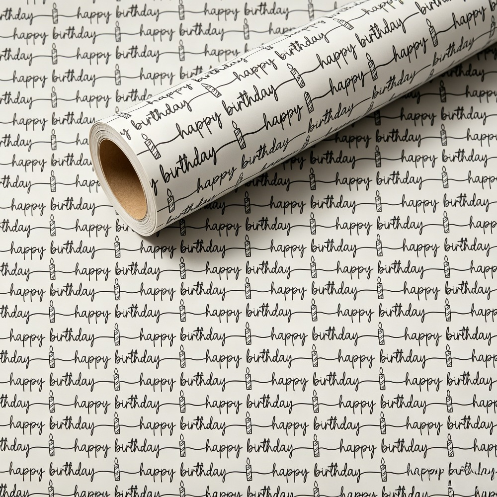 TEMU Carta da regalo , Design con scritta 43cm x 500cm (17" x 16.5ft) | Rotolo grande di carta da regalo per regali e forniture per feste di