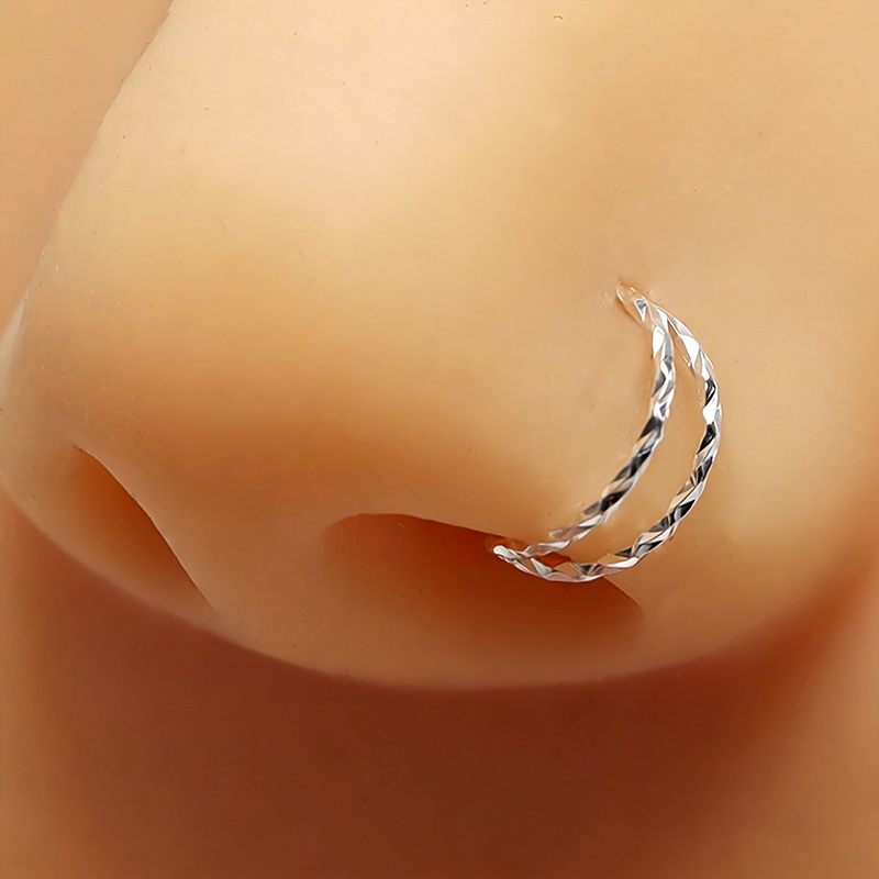 Women's Twisted Huggie Nose Ring Hoop, Easy Wear
