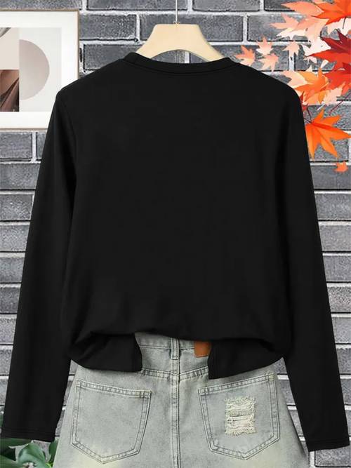 v neck long sleeve t shirt womens casual printed top easy everyday versatile pullover