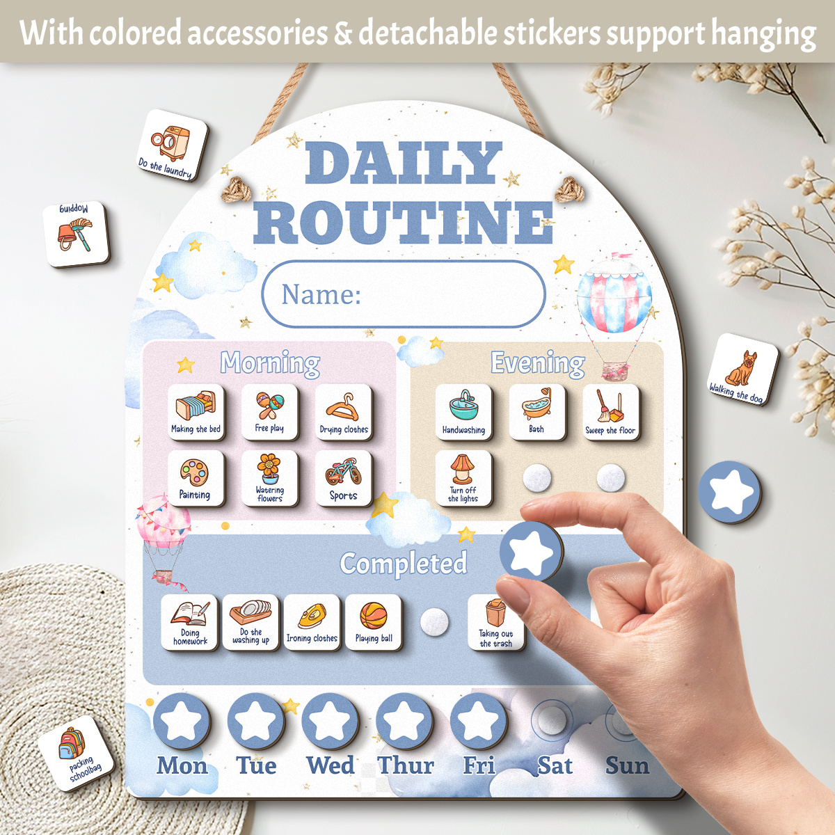 visual daily routine chart sold on Temu Australia