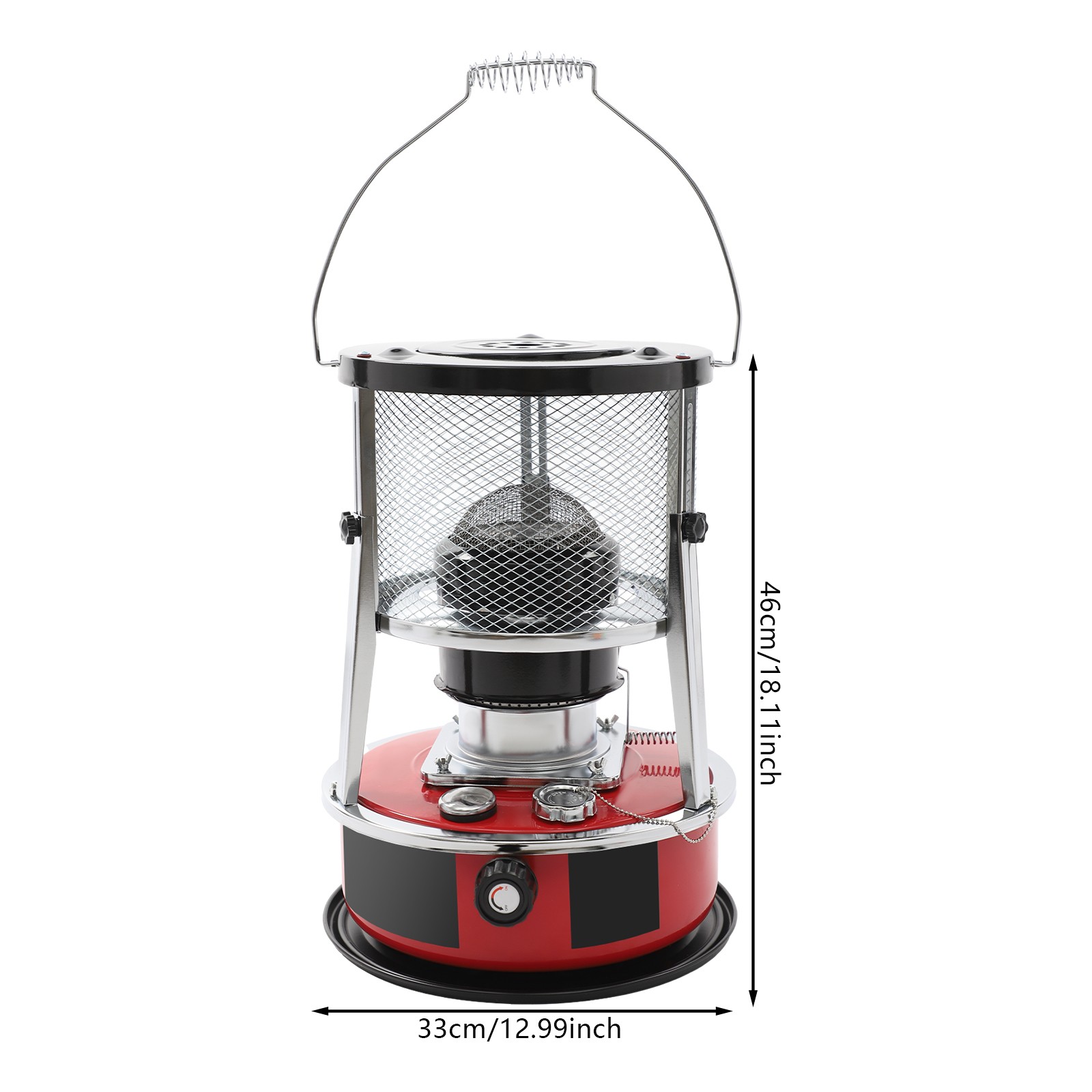 Image of Deinungen 1pc Kerosene Heater Red Kerosene Heater, 5. 2l/1. 37 Gal Red Kerosene Heating Stove, For Garages, Poorly Insulated Rooms, Outdoor Work Areas Paraffin Heater