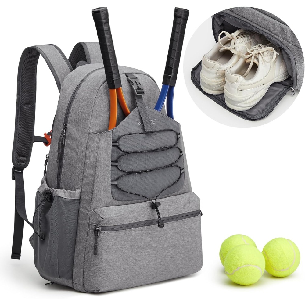 Tennis Bag, Tennis Backpack For Women And Men, Large Pickleball Bag, Holds 4 Rackets With Shoe Compartment