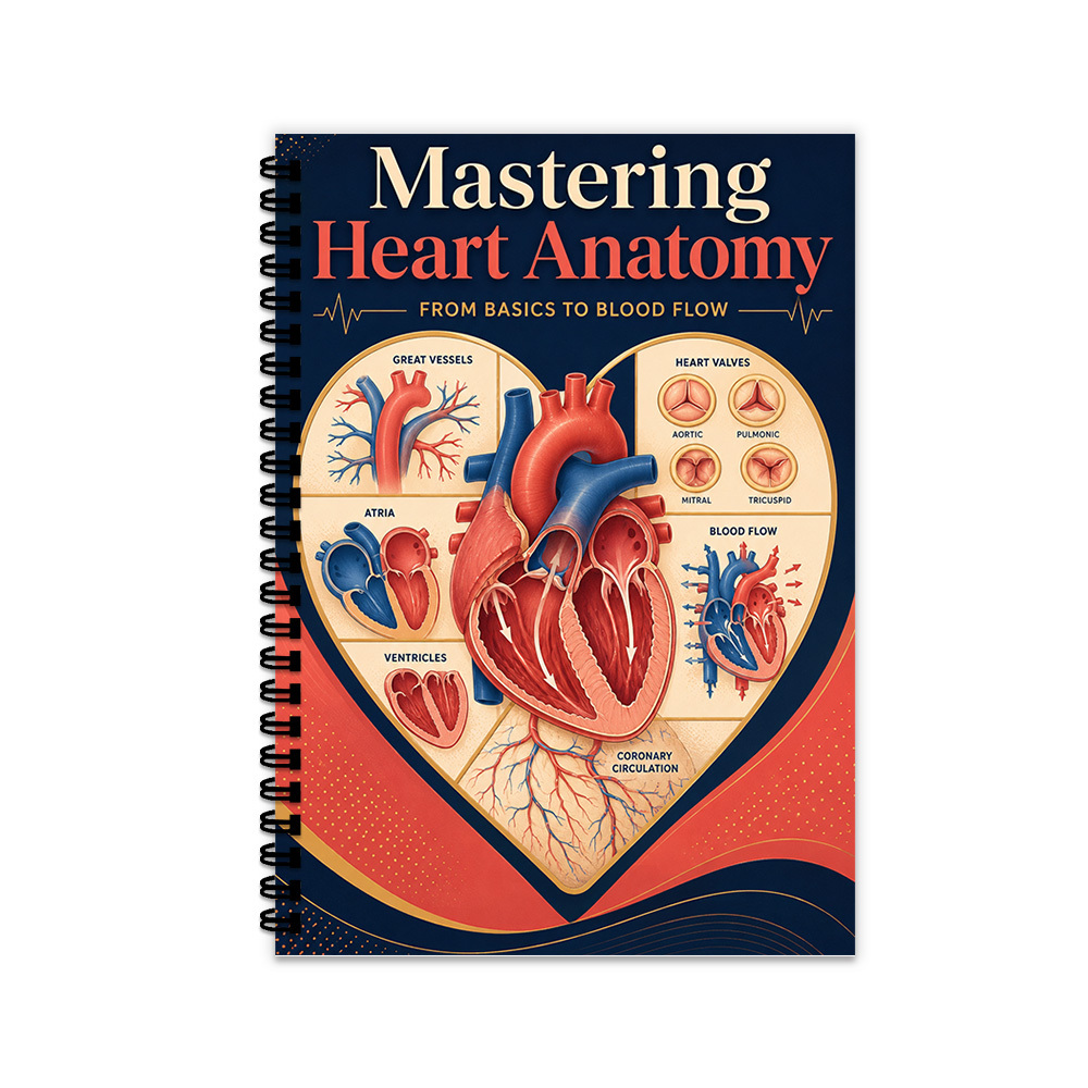 TEMU 1pc Subject Notebook, Valentines Day Heart Anatomy , Great Ventricles Valves Coronary Circulation And Blood Flow Notes, Suitable For Medical