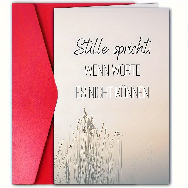 E-shop Eine besondere deutsche Beileidskarte mit Umschlag, 12 cm x 18 cm, geeignet für Familie, Freunde Eltern. , um Anteilnahme, Mitgefühl, Begleitung