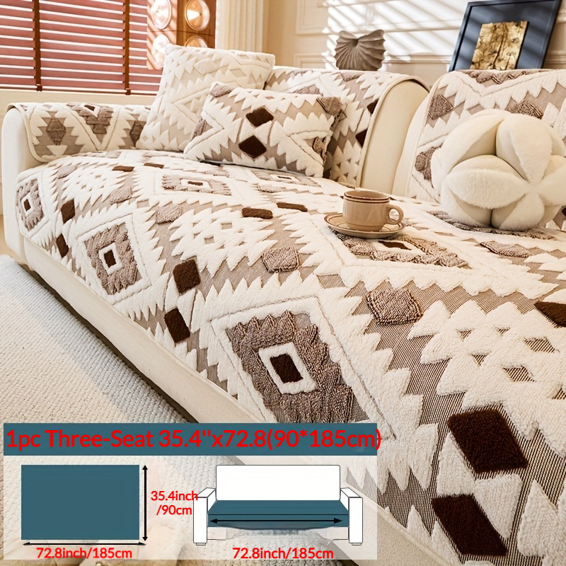 1pc Of Thick Plush Cushion For Sofas, Made From Pet-friendly Material, Featuring A Non-slip, Machine-washable Protective Cover, Ideal For Decorating Sofas In Offices, Bedrooms, Living Rooms, And More