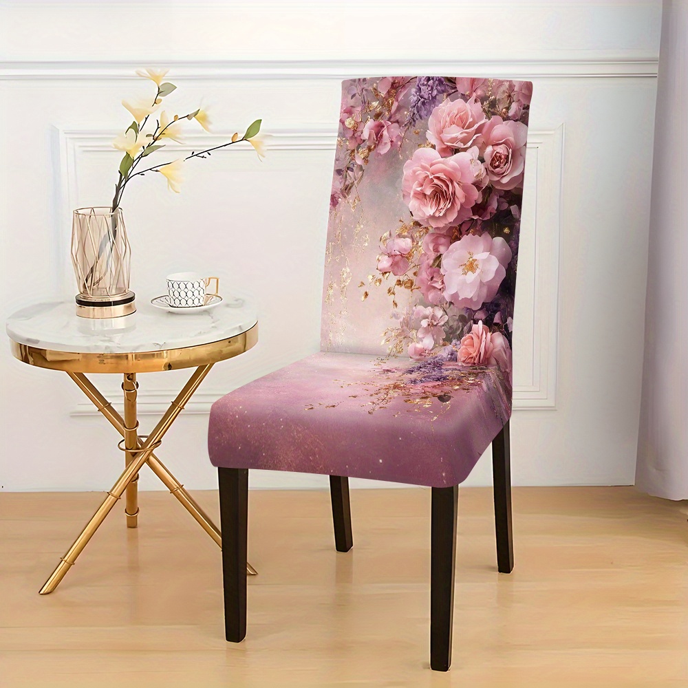 

2/4/6pcs Retro High-end Rose Plant Pattern High-end Chair Cover, Removable And Washable Chair Backrest All Universal Chair Cover Set, Suitable For Living Room Kitchen Home Decoration