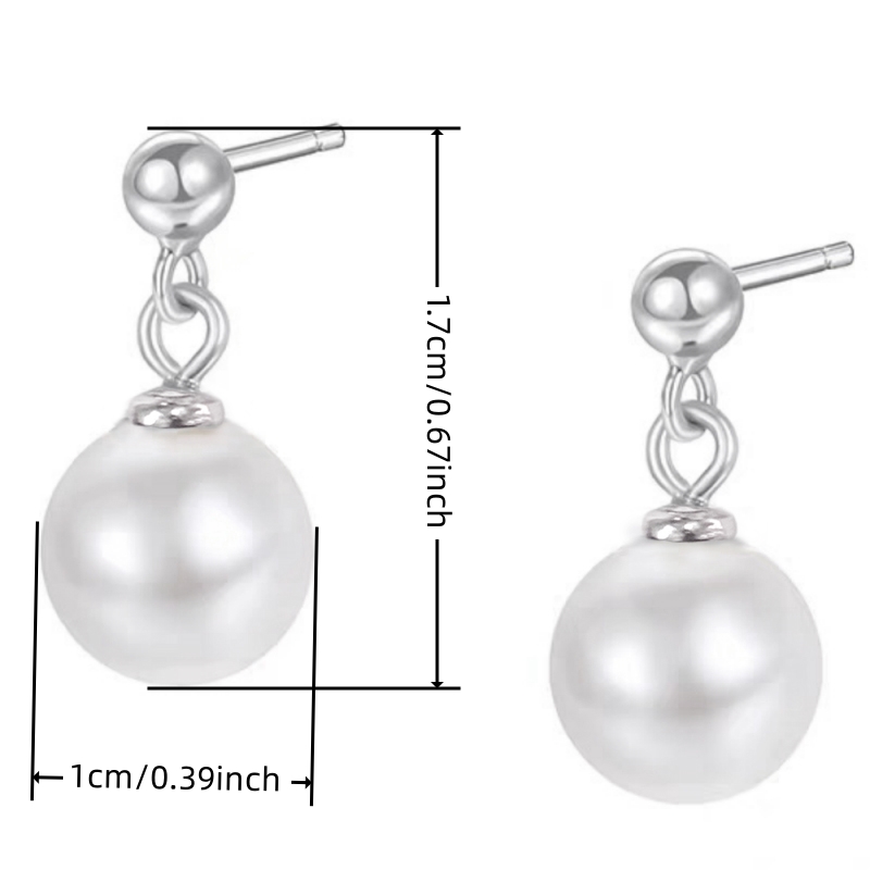 Women's Fashion Geometry Pendant Earrings, Elegant Round Ball Design