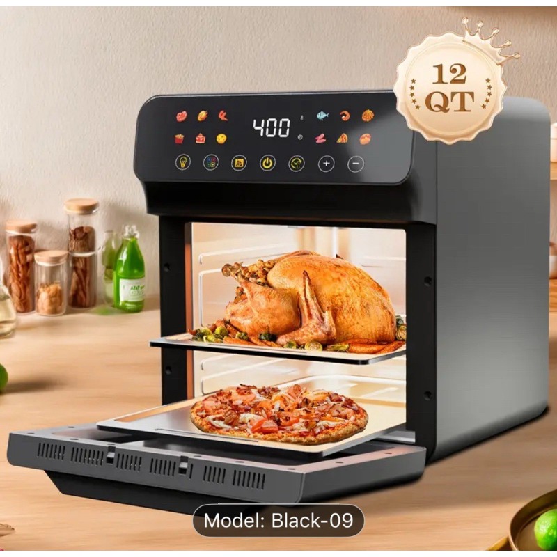 Large Capacity Air Fryer Visual Intelligent Fully Automatic Household Air Fryer Anti Scald Handle Suitable for Chicken And Fish