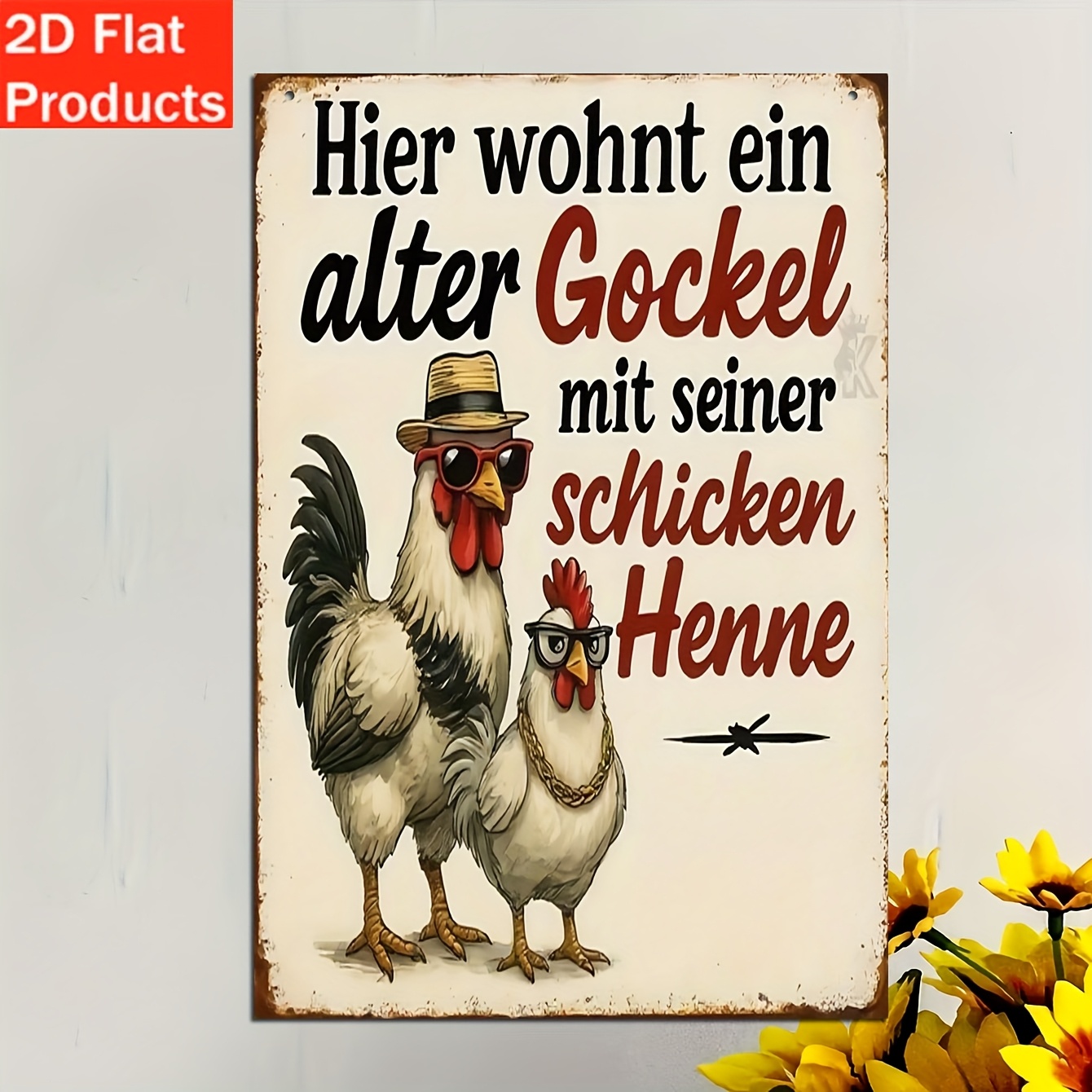 TEMU 2d Flat- 1pc Vintage Rustic Wooden Wall Sign With German Phrases, Suitable For Porch, Kitchen, Farmhouse Decor- Gift For Farm Enthusiasts, Ideal