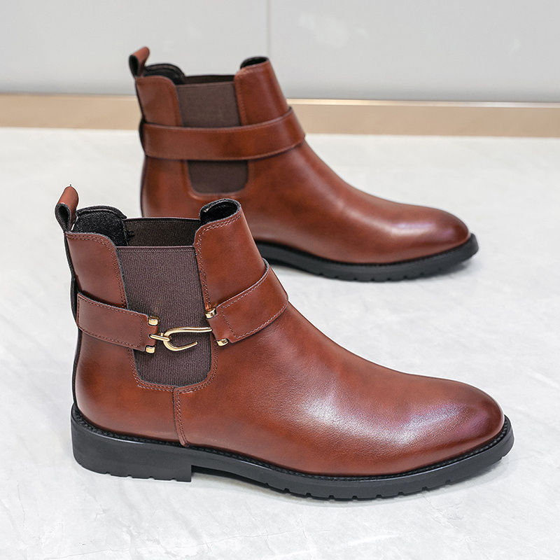 TEMU Fashion Trendy Short Boots Men's Shoes
