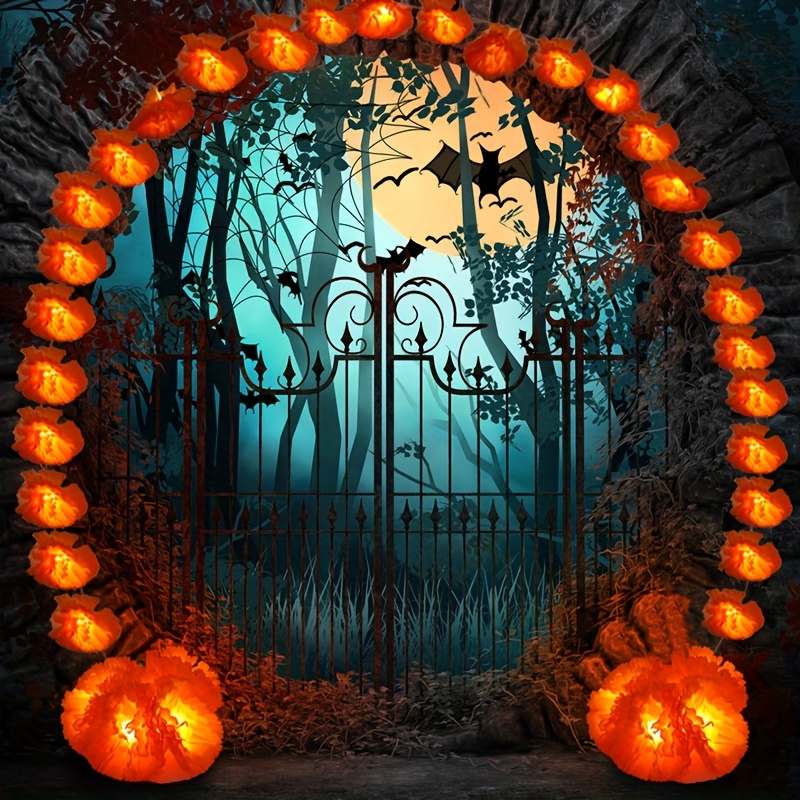 TEMU 1pc Marigold Led String Lights, Suitable Halloween, Thanksgiving, Day Of Dead, Weddings, And Other Holiday Decorations.