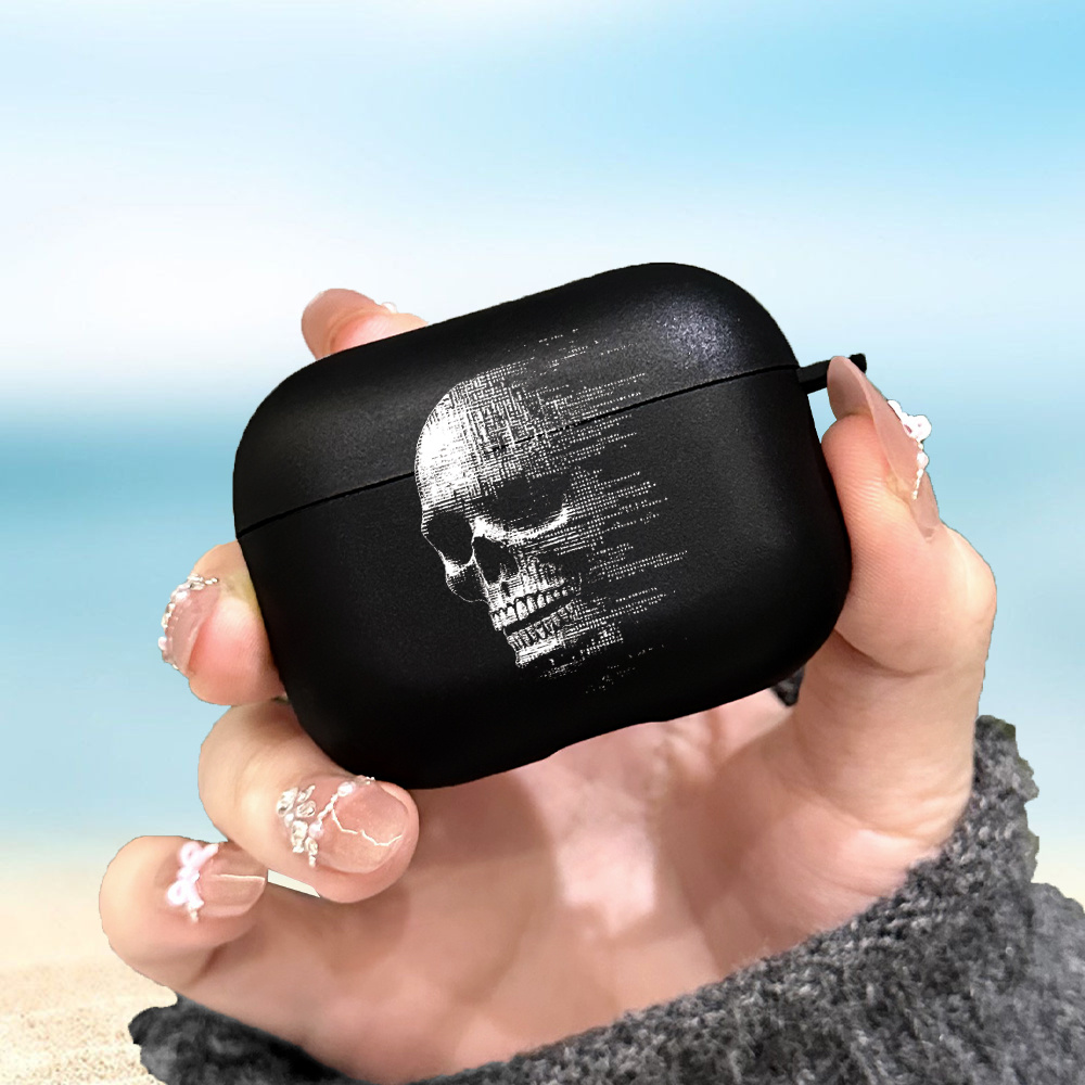 TEMU Designed For Airpods 3, 4, Pro, , Pro3, This Matte Black Soft Shell Case Features A Pattern | Non-slip, Scratch-resistant, Lightweight - A